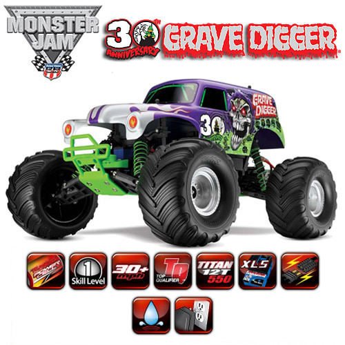 CB3602X 1/10 Monster Jam Grave Digger - 30th Anniversary 2WD Monster Truck w/ AM Radio XL-5 ESC