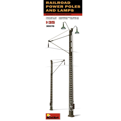 BE35570 Railroad Power Poles &amp; Lamps