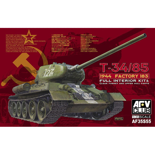 BF35S55 1/35 T-34/85 Model 1944 Factory No.183 with Clear Turret and Upper Hull Part(Full Interior Kit)