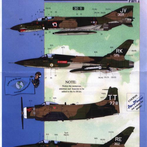ESP48151 1/48 Best Sellers VietNam Warriors Pt II (A-1 Skyraider A-1H F-105 Thunderchief F-105D F-105G F-4 Phantom F-4E)