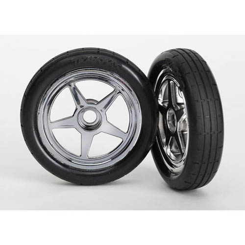 AX6975 Tires &amp; wheels assembled glued (5-spoke chrome wheels tires foam inserts) (front) (2)