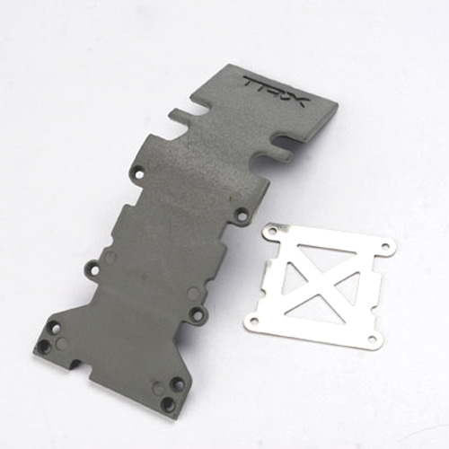 AX4938A Skidplate rear plastic (grey)/ stainless steel plate