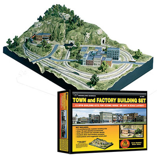 JWS1485 Town and Factory Building Set (N Scale)