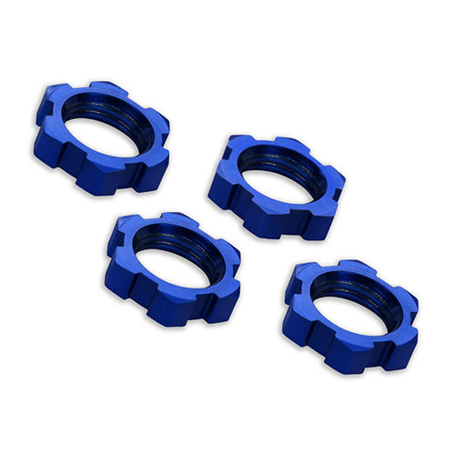 AX7758 Wheel nuts splined 17mm serrated (blue-anodized) (4)