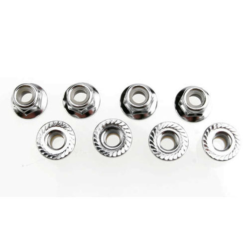 AX5147X Nuts 5mm flanged nylon locking (steel serrated) (8)