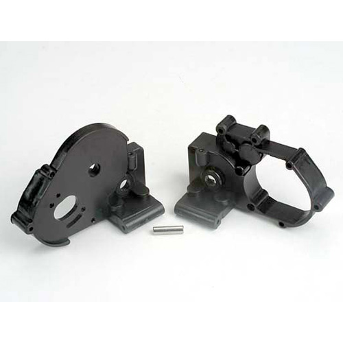 AX3691 Gearbox halves (l&amp;r) (black) w/ idler gear shaft