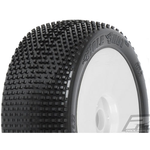 AP9041-034 Hole Shot 2.0 X4 (Super Soft) Off-Road 1:8 Buggy Tires Mounted for Front or Rear, Mounted on Velocity V2 White Wheels