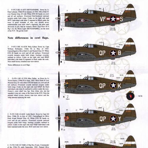 ESN72188 1/72 P-47 Debden Jugs Pt. I (P-47 Thunderbolt P-47C-5-RE D-1-RE D-5-RE