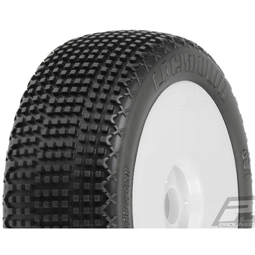 AP9051-034 LockDown X4 (Super Soft) Off-Road 1:8 Buggy Tires Mounted for Front or Rear, Mounted on Velocity V2 White Wheels