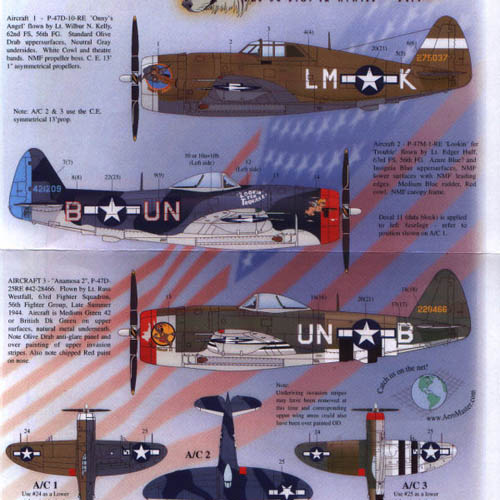 ESAN48714 1/48 P-47 The Wolf Pack 56th FG Pt V(P-47 Thunderbolt P-47D-10-Re M-1-Re -25Re)