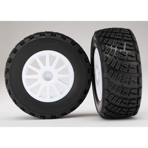AX7473 Tires &amp; wheels assembled glued (White wheels BFGoodrich Rally gravel pattern tires foam inserts) (2)
