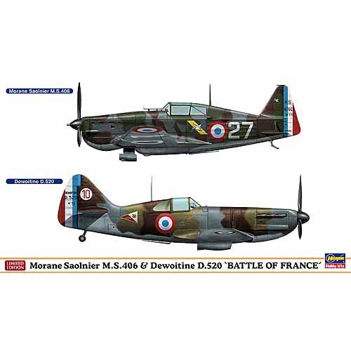 BH01941 1/72 Morane Saulnier M.S.406 &amp; Dewoitine D.520 &#039;Battle of France&#039; (Two kits in the box)
