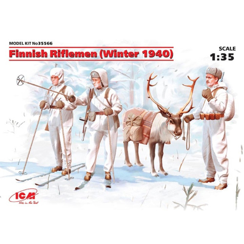 BICM35566 1/35 Finnish Riflemen Winter 1940 3 rifleman, 1 reindeer