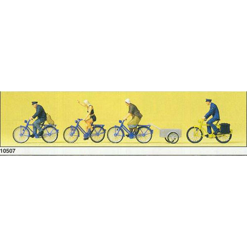 FSP10507 1/87 자전거 탄 사람들(도색 4명 자전거 4대)