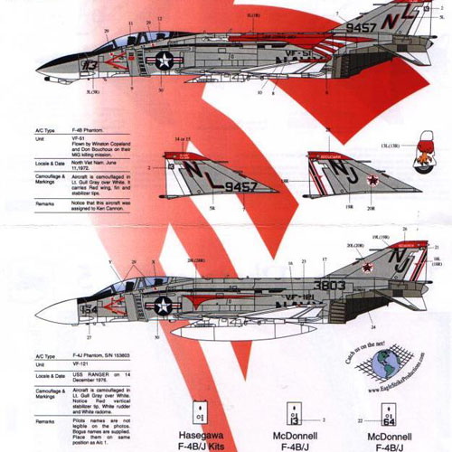 ESP72060 1/72 Phantoms Phorever Pt V. (F-4 Phantom F-4B F-4J)