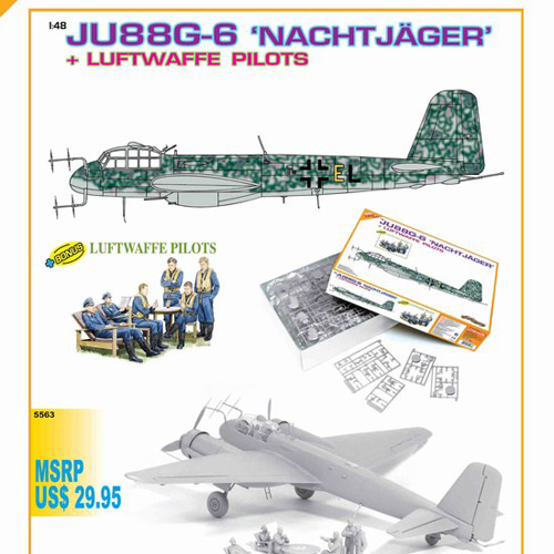 BD5563 1/48 Ju88G-6 Nachtjager + Luftwaffe Pilots (Orange)