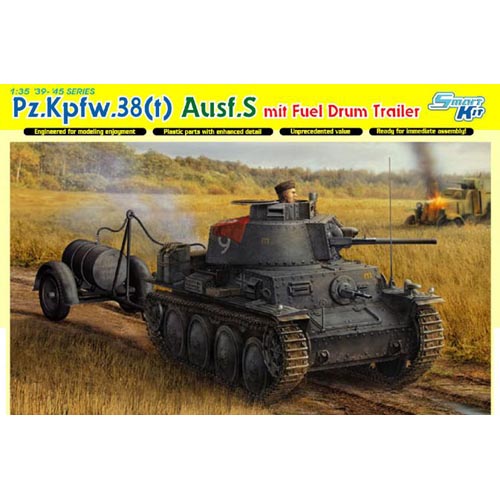 BD6435 1/35 Pz.Kpfw.38(t) Ausf.S mit Fuel Drum Trailer - Smart Kit