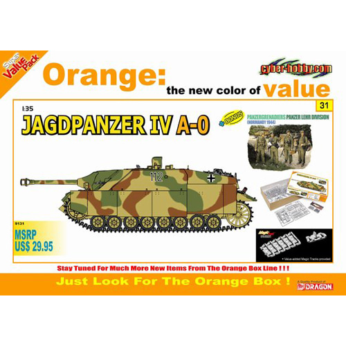 BD9131 1/35 Jagdpanzer IV A-0 + Panzer Lehr Division Figure Set and Magic Track (Orange)