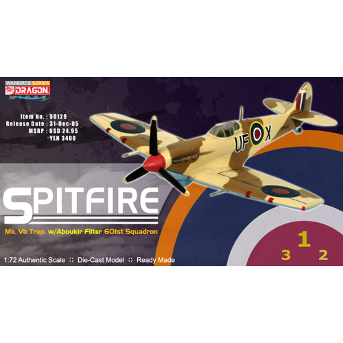 BD50129 1/72 Spitfire Mk.Vb Trop. w/Aboukir Filter 601st Squadron