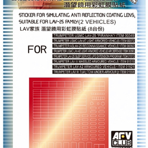 BFC35018 1/35 Sticker for Simulating Anti-Reflection Coating Lens - LAV-25