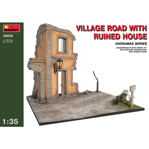 BE36020 1/35 VILLAGE ROAD w/RUINED HOUSE