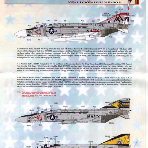 ESN48516 1/48 Phancy Phantoms Pt 4 (F-4B/N F-4J) VF-11/VF-103/VF-302