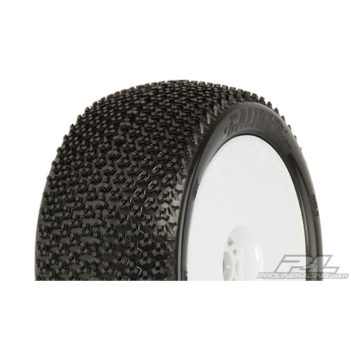 AP9032-40 Caliber VTR 4.0&quot; M3 (Soft) Off-Road 1:8 Truck Tires Mounted on White Zero offset VTR Wheels for Front or Rear