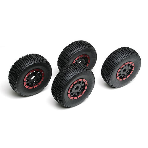 AA89421 KMC Wheels black with red beadguards - 17mm 육각휠