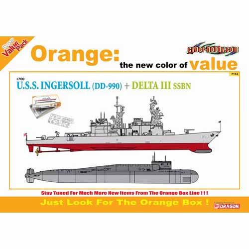 BD7114 1/700 U.S.S. Ingersoll (DD 990) vs Delta III SSBN (Orange)