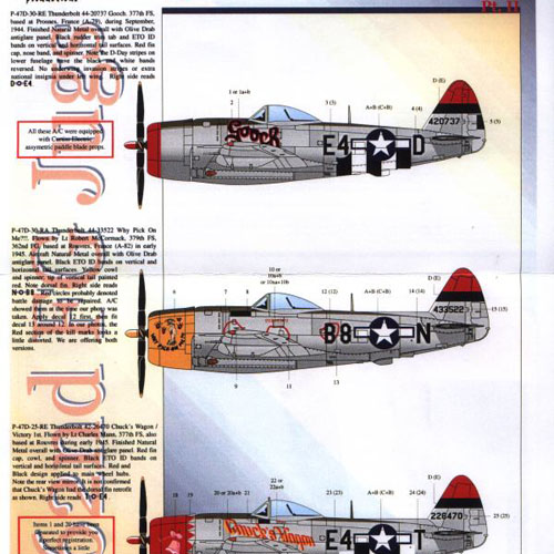 ESP48087 1/48 362nd FG Jugs (P-47 Thunderbolt P-47D-30-RE P-47D-30-RA 25-RE)