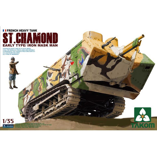 BT2002 1/35 French Heavy Tank St.Chamond Early Type/Iron Mask Man