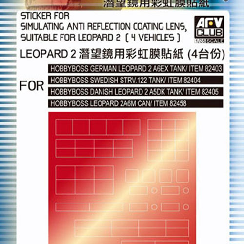 BFC35015 1/35 Sticker for Simulating Anti-Reflection Coating Lens - Leopard 2