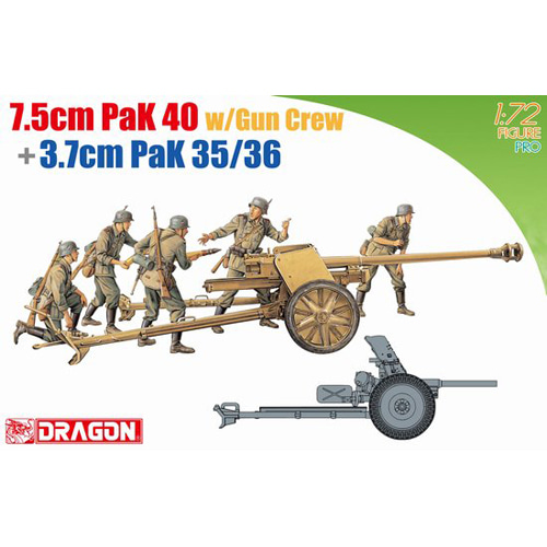 BD7374 1/72 7.5cm PaK 40 w/Gun Crew + 3.7cm PaK 35/36