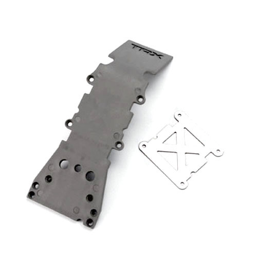 AX4937A Skidplate front plastic (grey)/ stainless steel plate