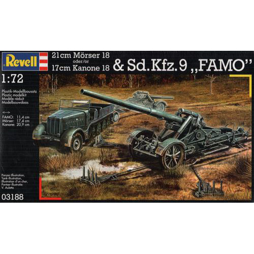 BV3188 1/72 21cm Morser 18 or 17cm Kanone 18 &amp; Sd.Kfz.9 FAMO