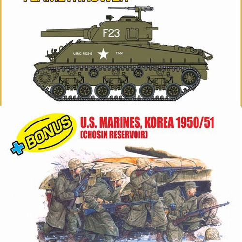 BD9124 1/35 M4A3 HVSS POA-CWS-H5 Flamethrower + U.S. Marines Figure Set (Orange Series)