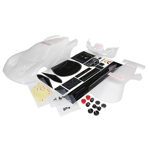 AX8311 Body, Ford GT® (clear, requires painting)/ decal sheet (includes tail lights, exhaust tips, &amp; mounting hardware)