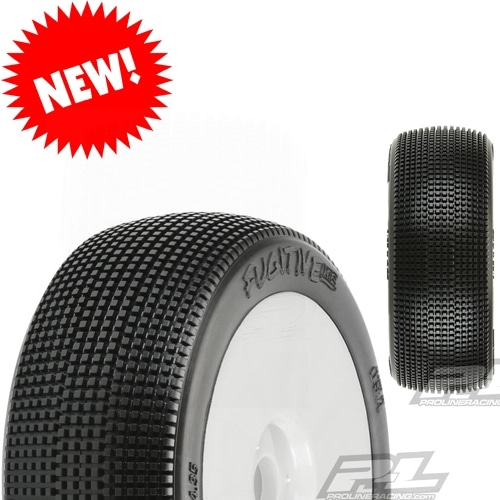 AP9058-033 Fugitive Lite X3 (Soft) Off-Road 1:8 Buggy Tires Mounted for Front or Rear, Mounted on Velocity V2 White Wheels
