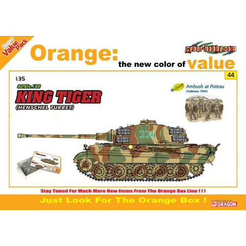 BD9144 1/35 Sd.Kfz.182 King Tiger Henschel Turret + &quot;Ambush at Poteau&quot; (Orange)