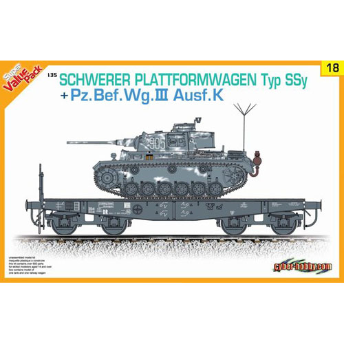 BD9118 1/35 Schwerer Plattformwagen Typ Ssy + Pz. Bef. Wg. III Ausf. K With bonus Magic Tracks