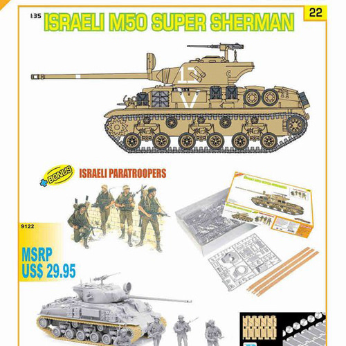 BD9122 1/35 Israeli M50 Super Sherman + Israeli Paratroopers (Orange Series)