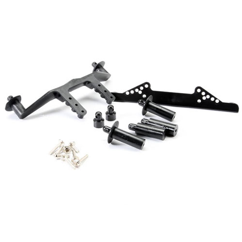 AX1914X Body mount front &amp; rear (black)/ body posts 38mm (2) 25mm (2) 6.5mm (2)/ hardware