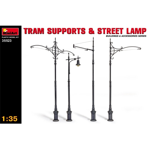 BE35523 1/35 트램 전주와 가로등 (Tram Supports and Street Lamps)