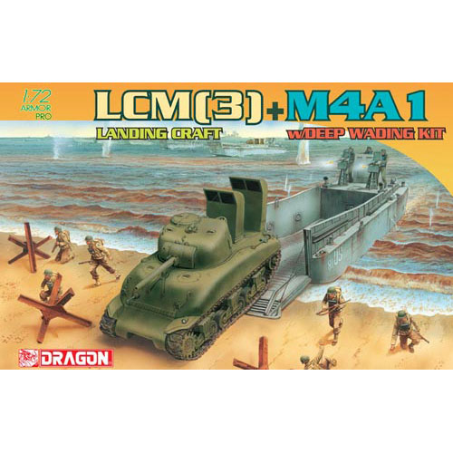 BD7360 1/72 LCM(3) Landing Craft + M4A1 w/Deep Wading Kit ~ Armor Pro Series