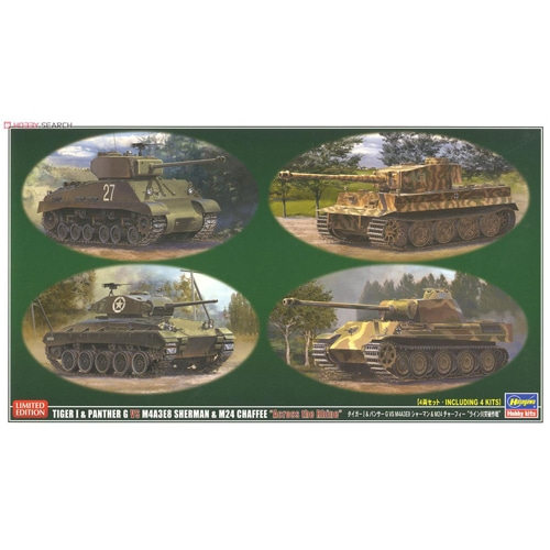 BH30035 1/72 Tiger I &amp; Panther G vs M4A3E8 Sherman &amp; M24 Chafee Across the Rhine