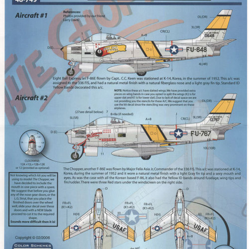 ESN48749 1/48 F-86 USAF Korean Sabre Jets Pt I( F-86 Sabre F-86E)