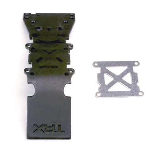 AX4937 Skidplate front plastic (black)/ stainless steel plate