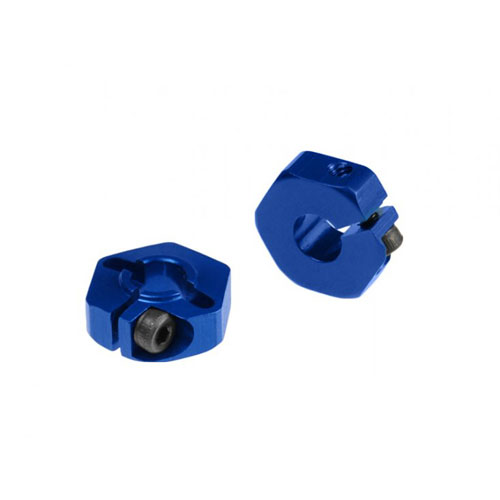AJ2135 JConcepts - 12mm front clamping hex adaptor for B4.1 - blue anodized aluminum