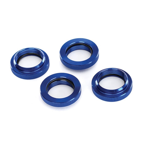 AX7767 Spring retainer (adjuster), blue-anodized aluminum, GTX shocks (4) (assembled with o-ring)