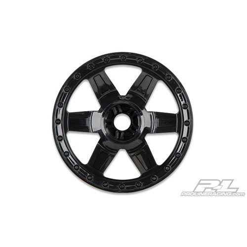 AP2733-03 Desperado 3.8&quot; (Traxxas Style Bead) Black 1/2&quot; Offset 17mm Wheels for 17mm Monster Truck Hex Front or Rear